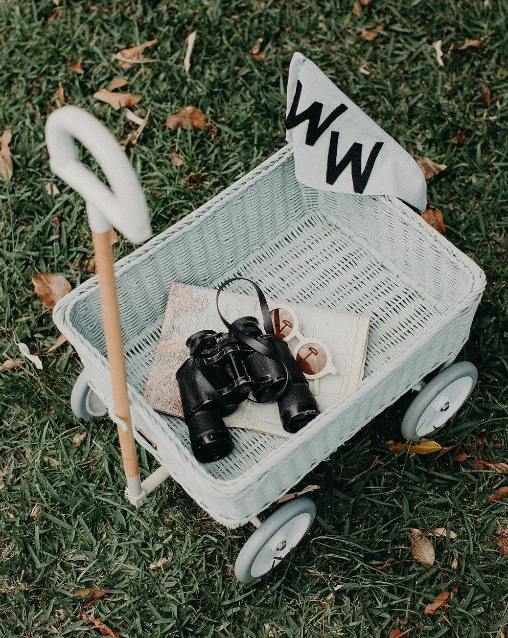Rattan Wonder Wagon - Vintage Blue