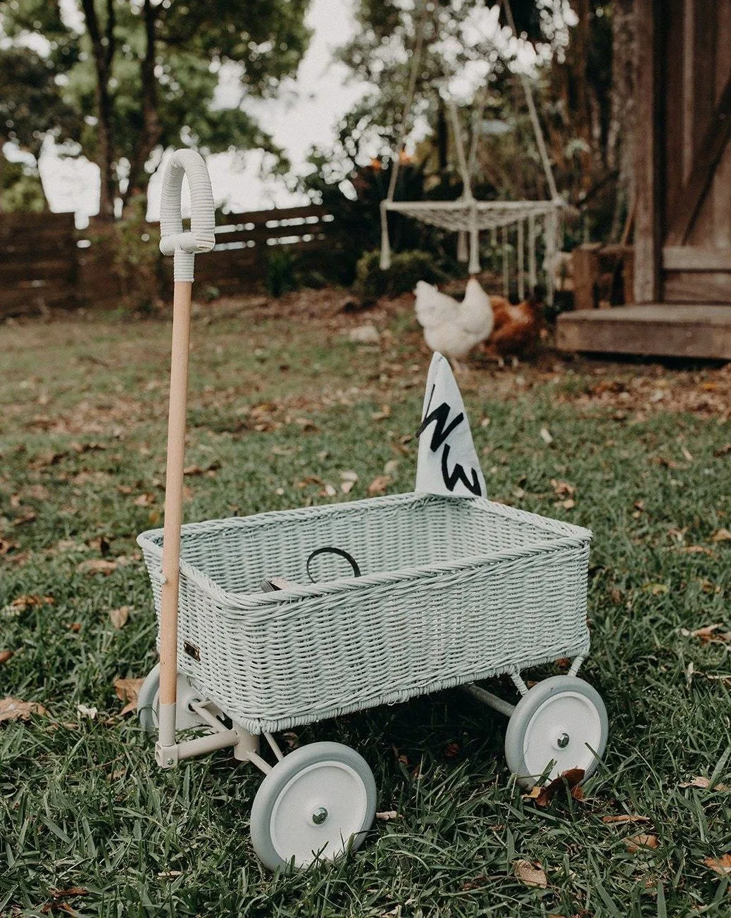 Rattan Wonder Wagon - Vintage Blue