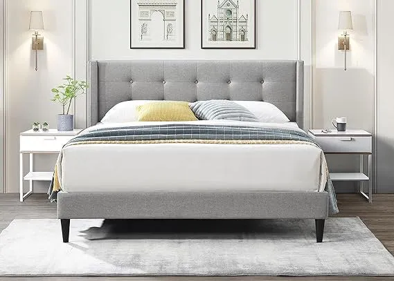 Sable Upholstered Bed | Button Tufted Bed