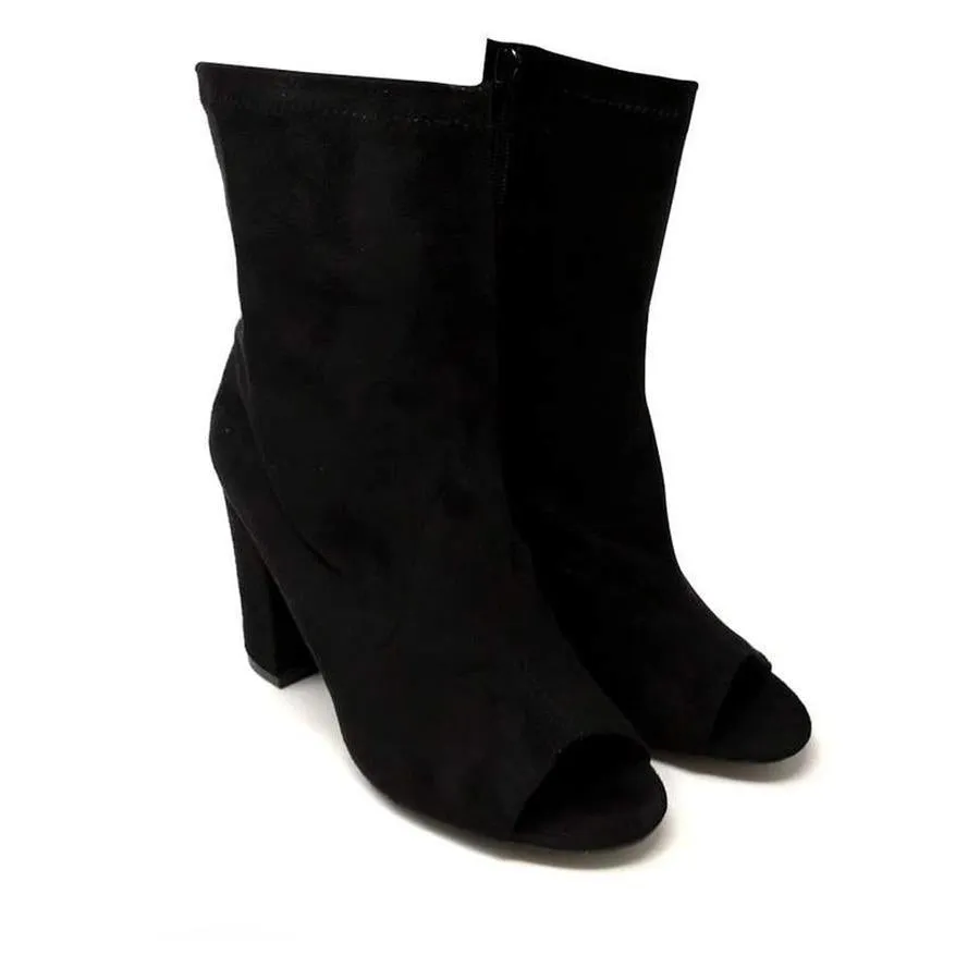 Salo Block Heel Peep Toe Ankle Boot