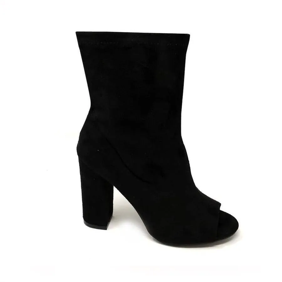 Salo Block Heel Peep Toe Ankle Boot