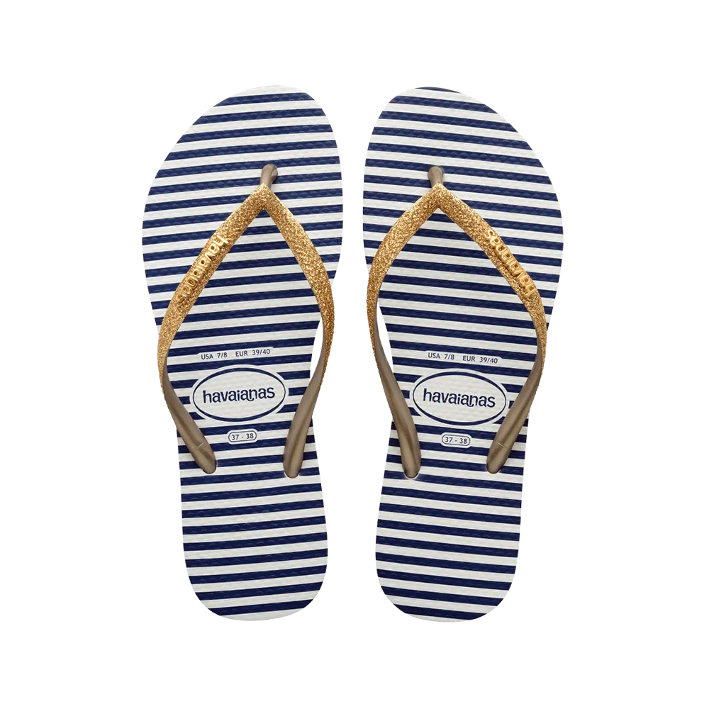 Slim Glitter Stripes Flip Flops