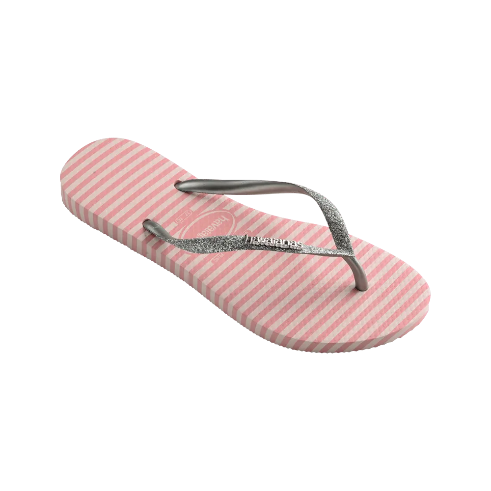 Slim Glitter Stripes Flip Flops