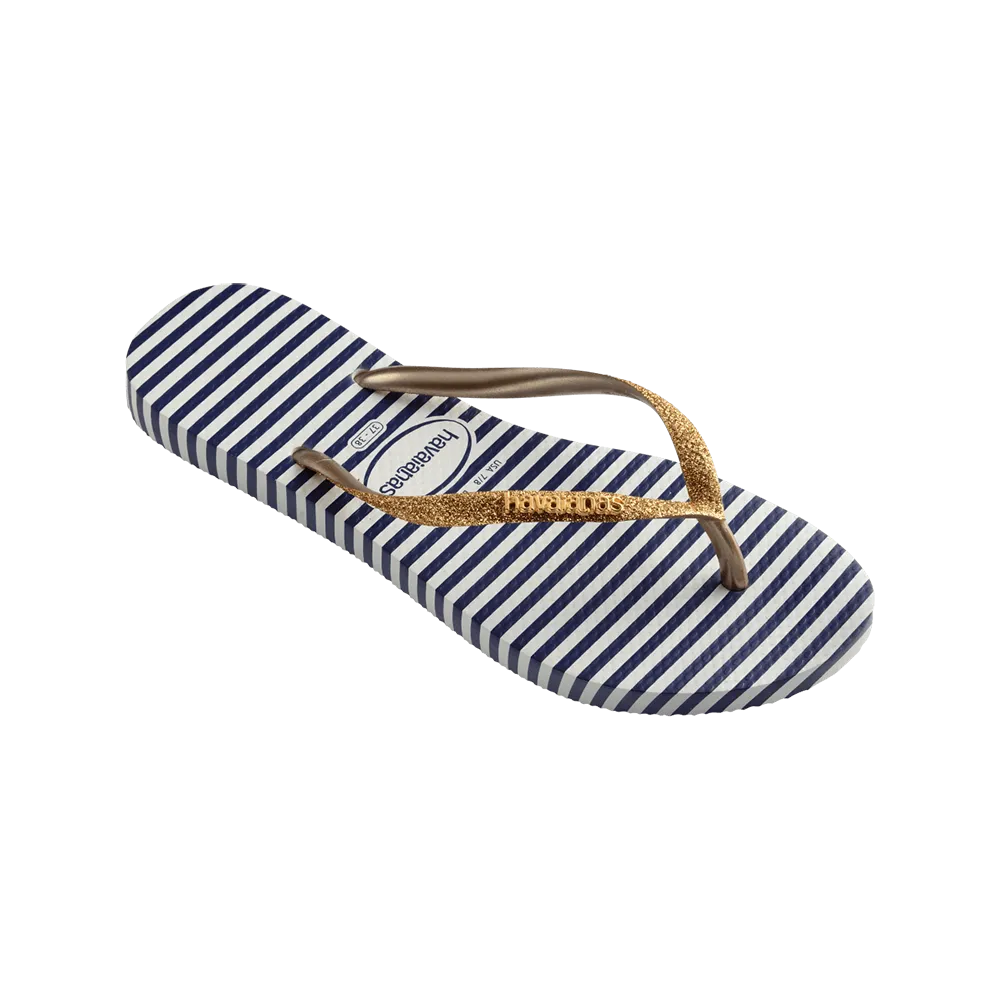 Slim Glitter Stripes Flip Flops