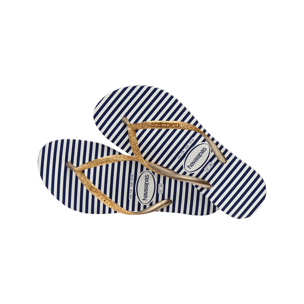 Slim Glitter Stripes Flip Flops