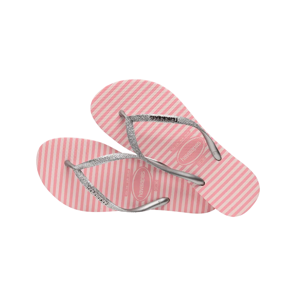 Slim Glitter Stripes Flip Flops