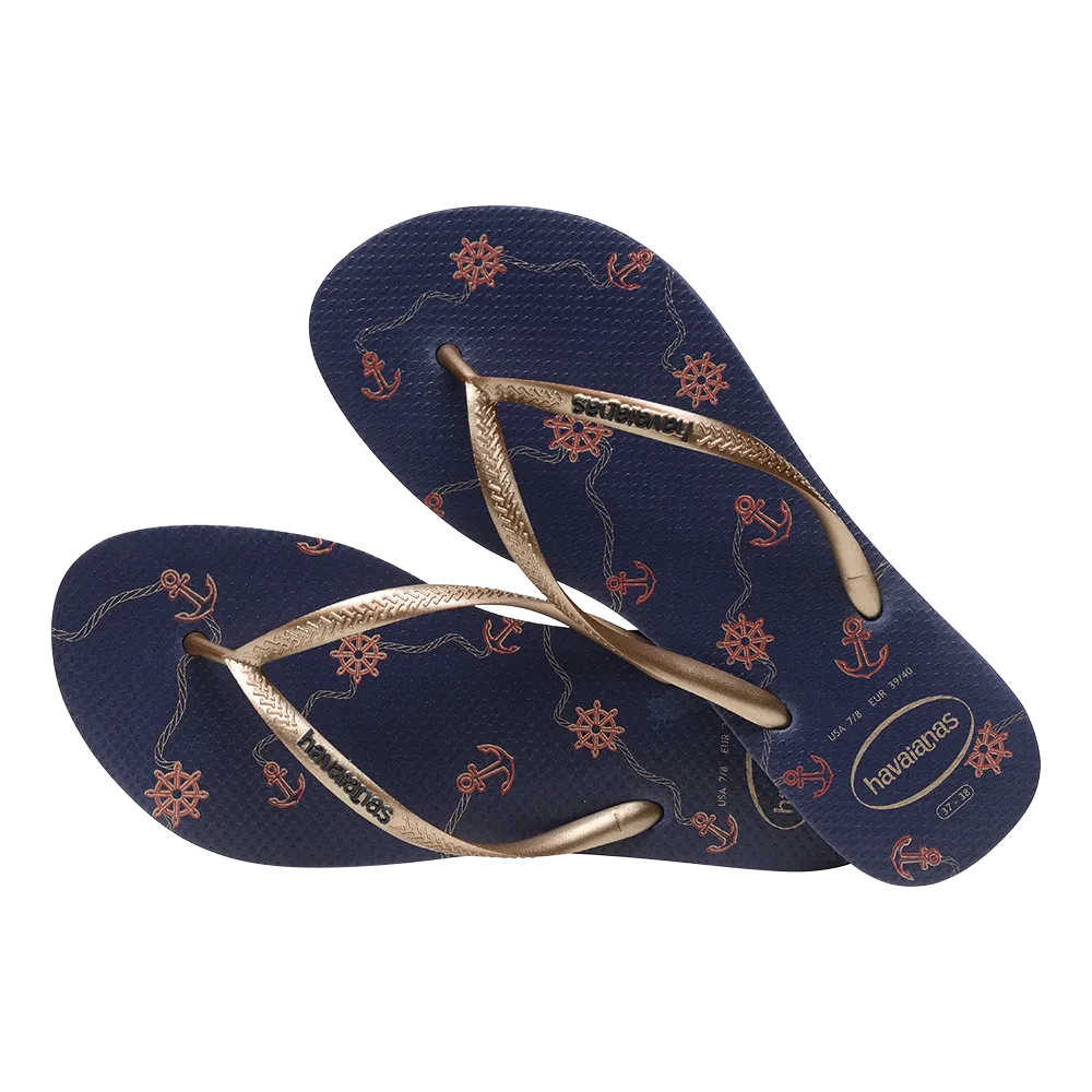 Slim Nautical Flip Flops