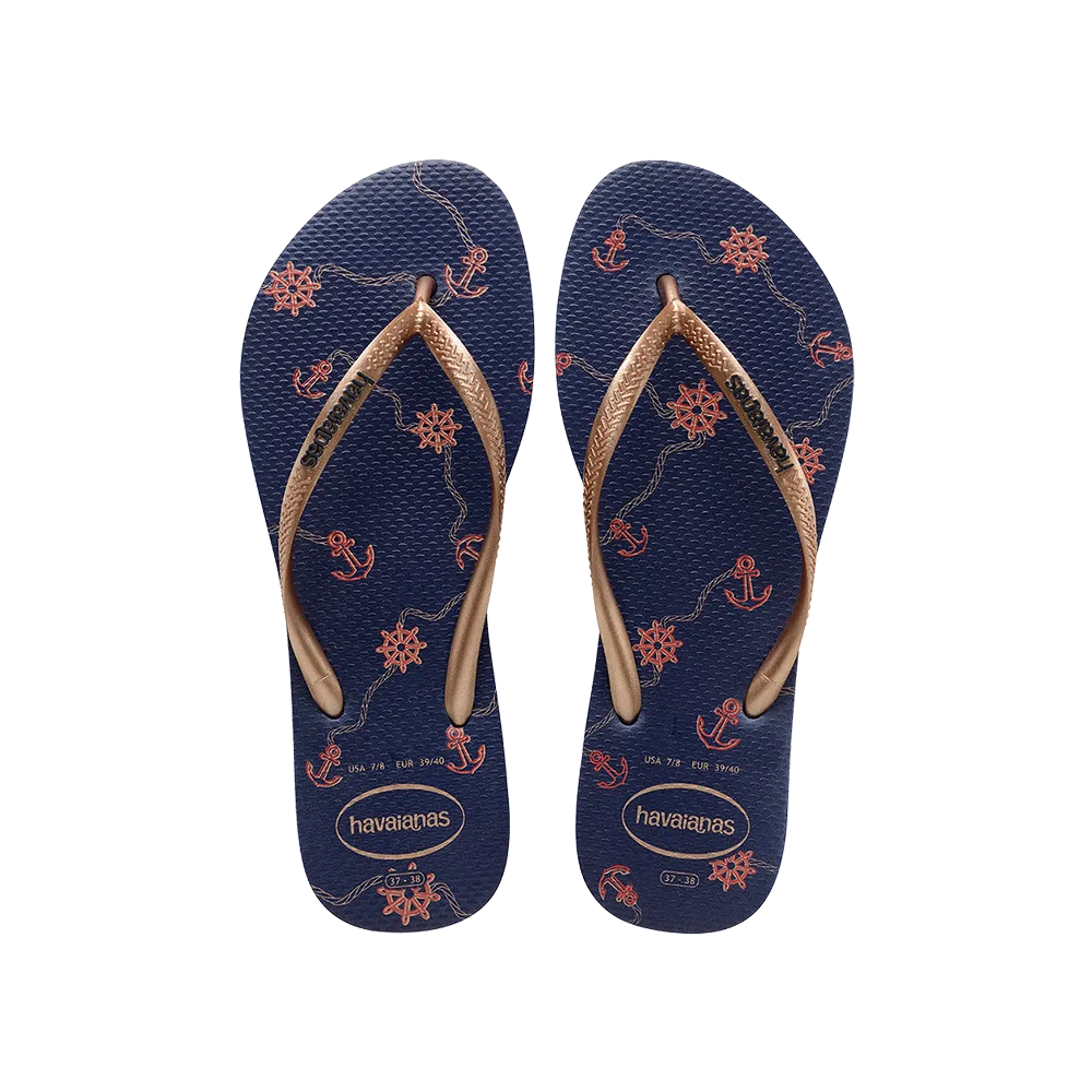 Slim Nautical Flip Flops