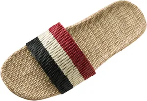 Slippers for Women Men Skidproof Indoor Linen Slippers Anti Slip House Slippers Unisex Lightweight Summer Beach Shoes