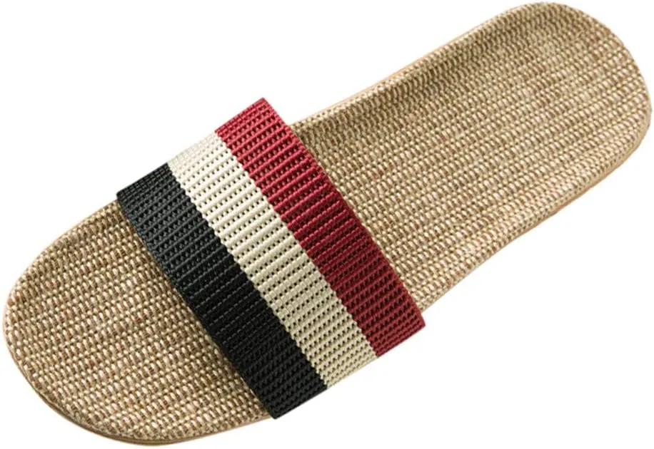 Slippers for Women Men Skidproof Indoor Linen Slippers Anti Slip House Slippers Unisex Lightweight Summer Beach Shoes