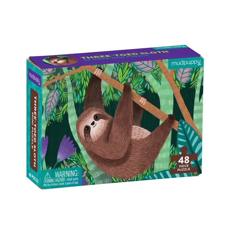 Three-Toed Sloth Mini Puzzle - 48 pieces
