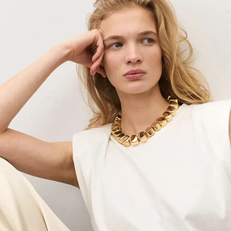Vanessa Baroni -Small Organic Shaped Necklace Gold
