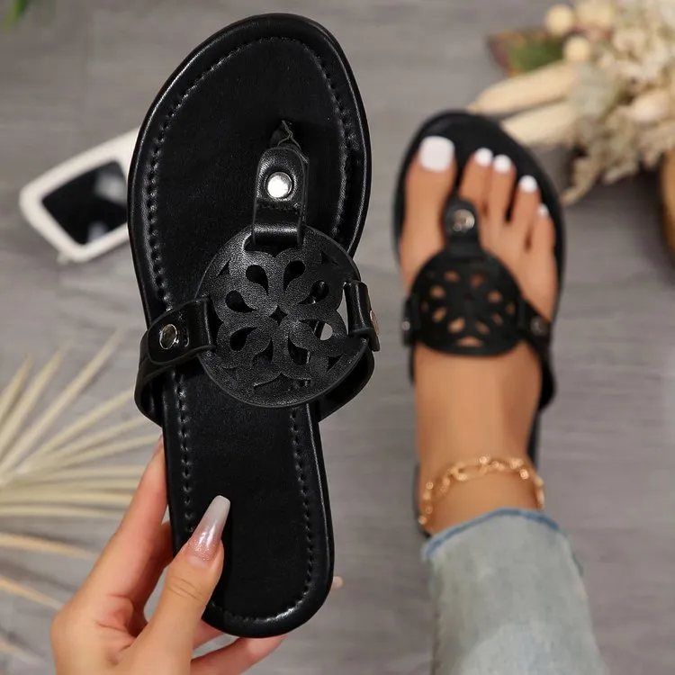Vegan Leather Flat Sandals