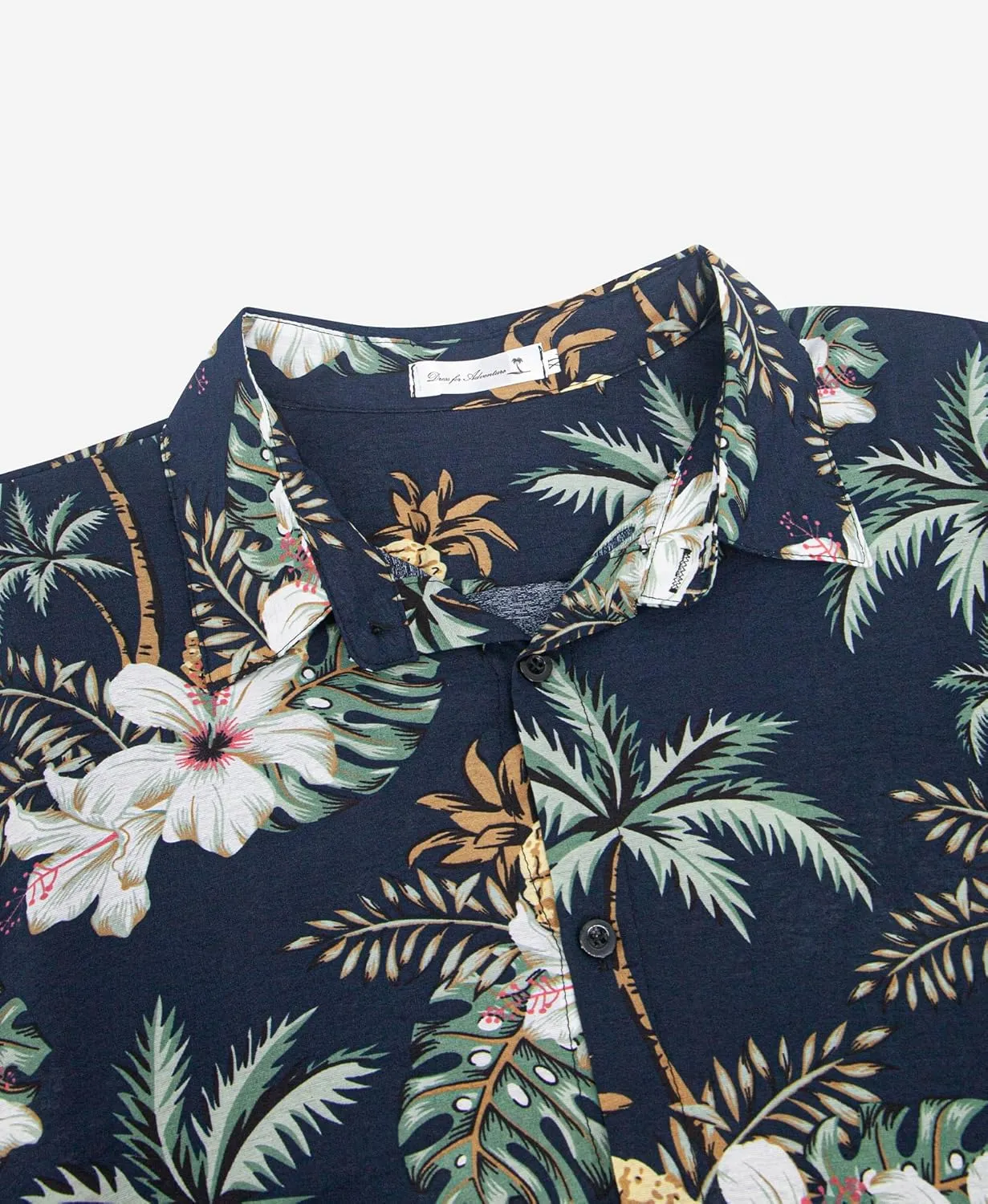 Weecreeture Big and Tall Men's Hawaiian Shirt - Short Sleeve, Tropical Floral Button Down Casual Summer Beach Shirt