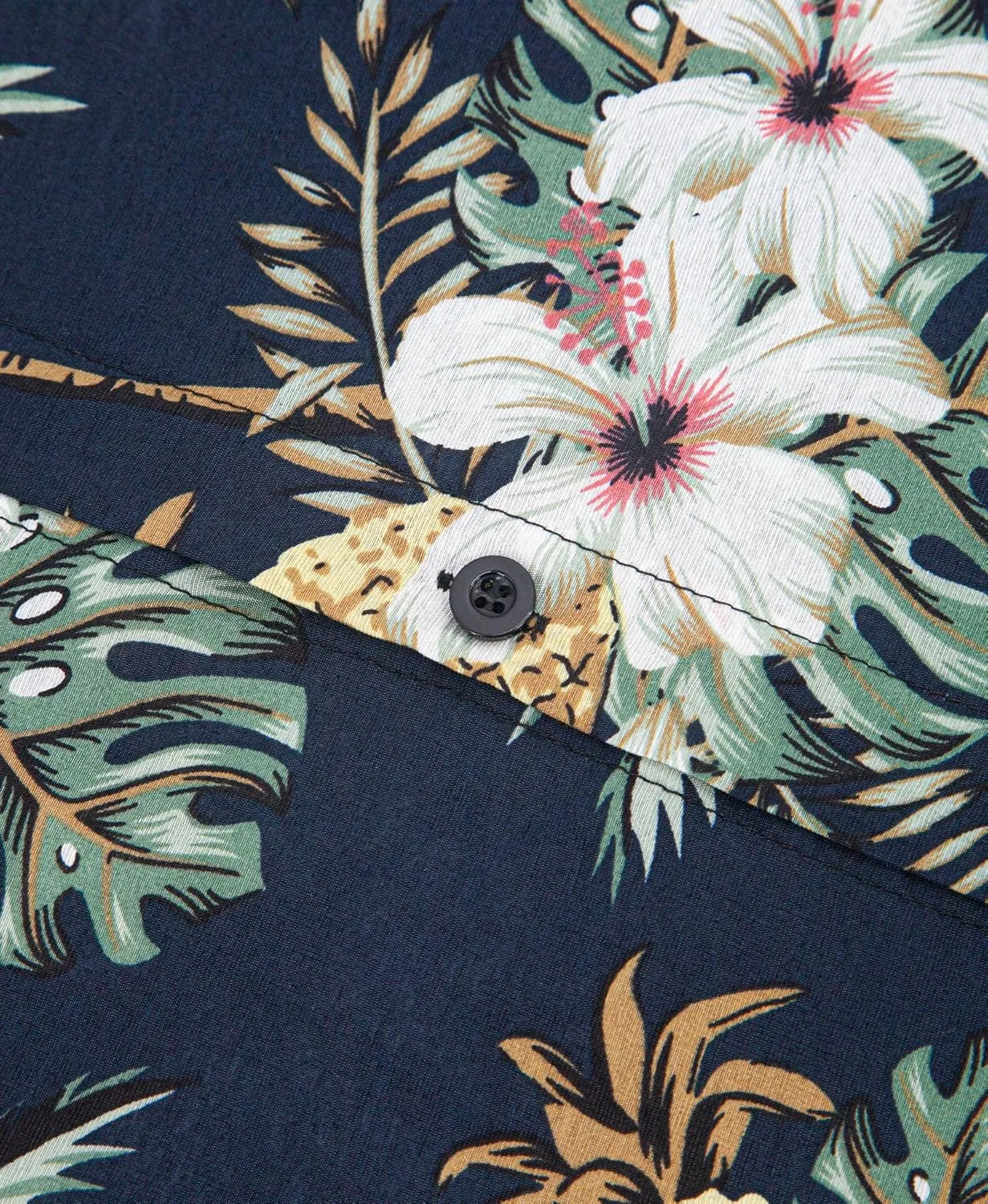 Weecreeture Big and Tall Men's Hawaiian Shirt - Short Sleeve, Tropical Floral Button Down Casual Summer Beach Shirt