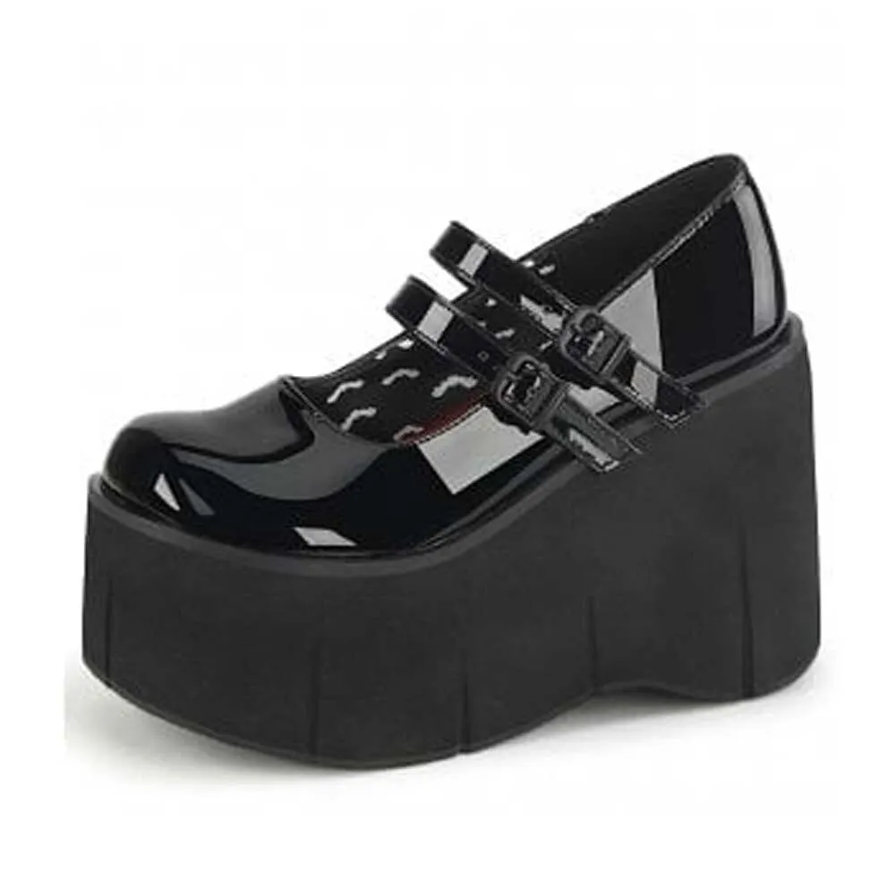 Wenkouban Big Size 35-43 New Lady Wedges High Heels Pumps Fashion Buckle Punk Platform Pumps Women Party Mary Janes Shoes Woman