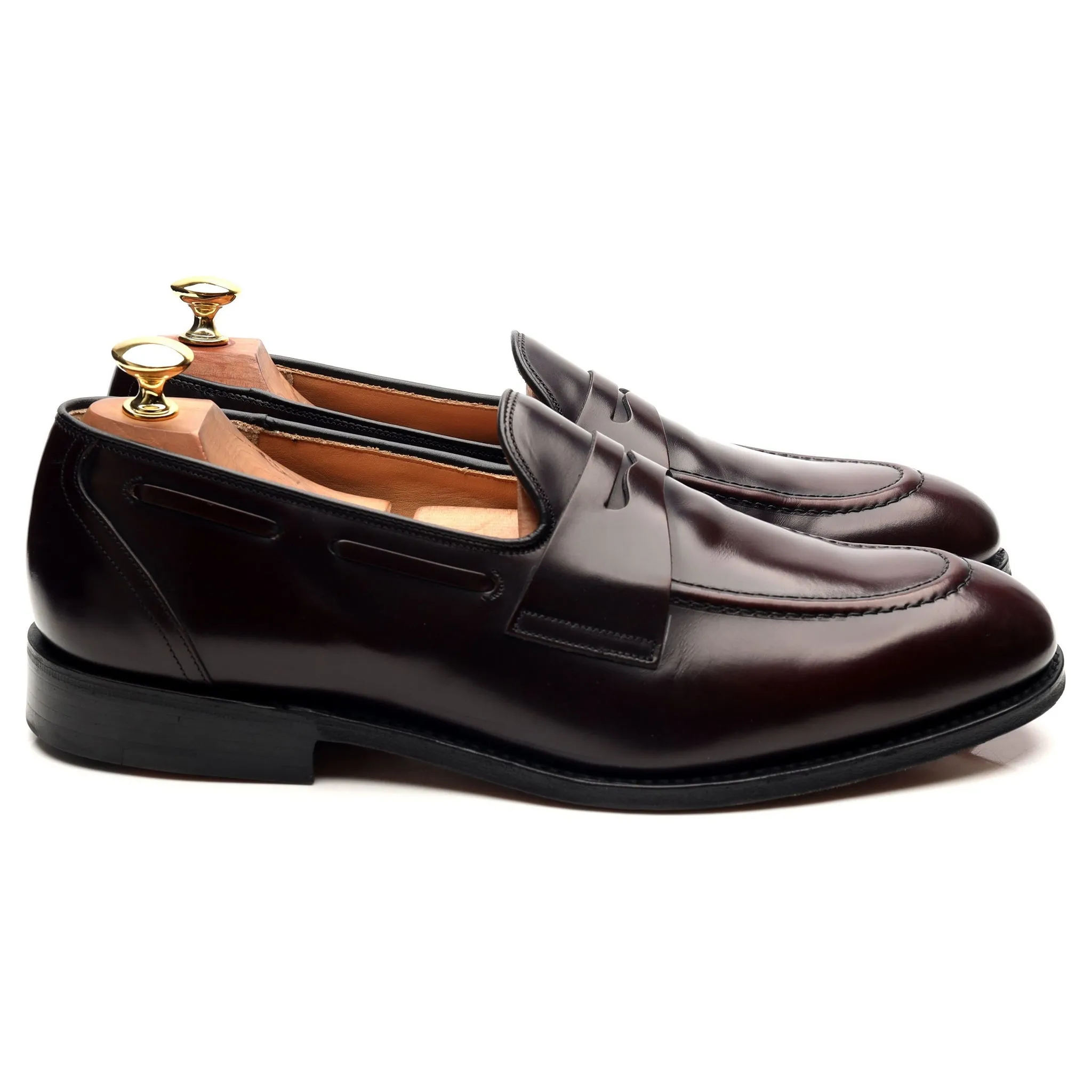 'Widnes' Burgundy Leather Loafers UK 9.5 G