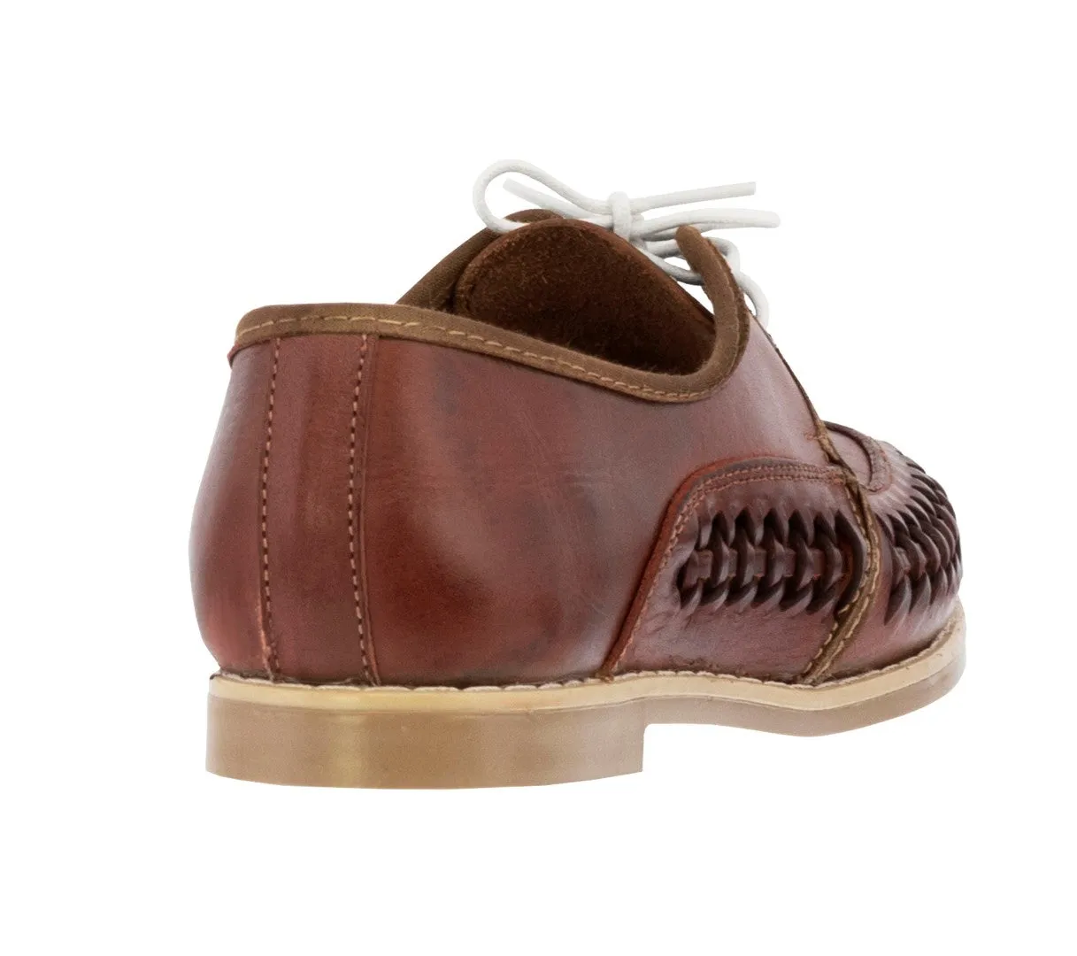 Womens Authentic Huaraches Real Leather Lace Up Sandals Cognac - #1991