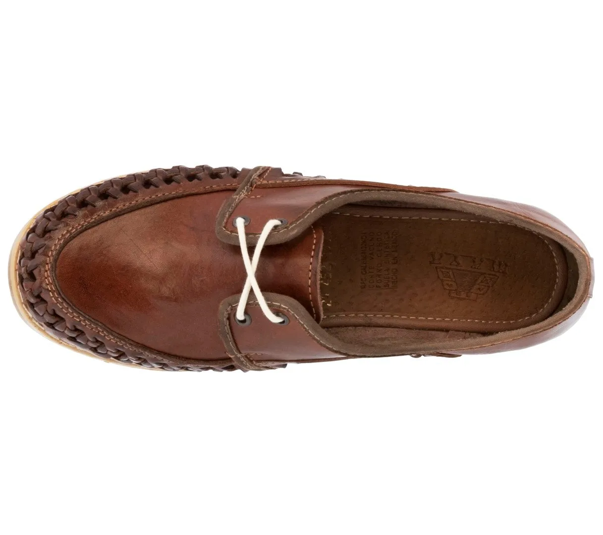 Womens Authentic Huaraches Real Leather Lace Up Sandals Cognac - #1991