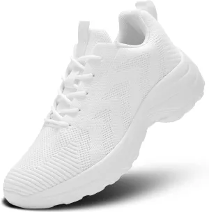 Womens Walking Shoes Arch Support Non Slip Work Lace up Sneakers Breathable Lightweight Comfort Wedge Platform