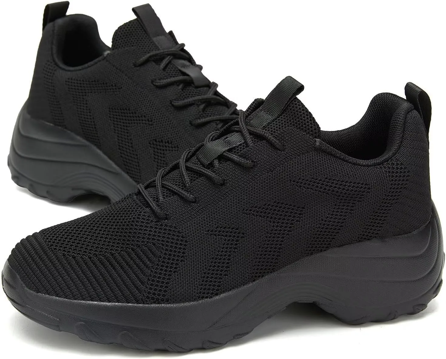 Womens Walking Shoes Arch Support Non Slip Work Lace up Sneakers Breathable Lightweight Comfort Wedge Platform