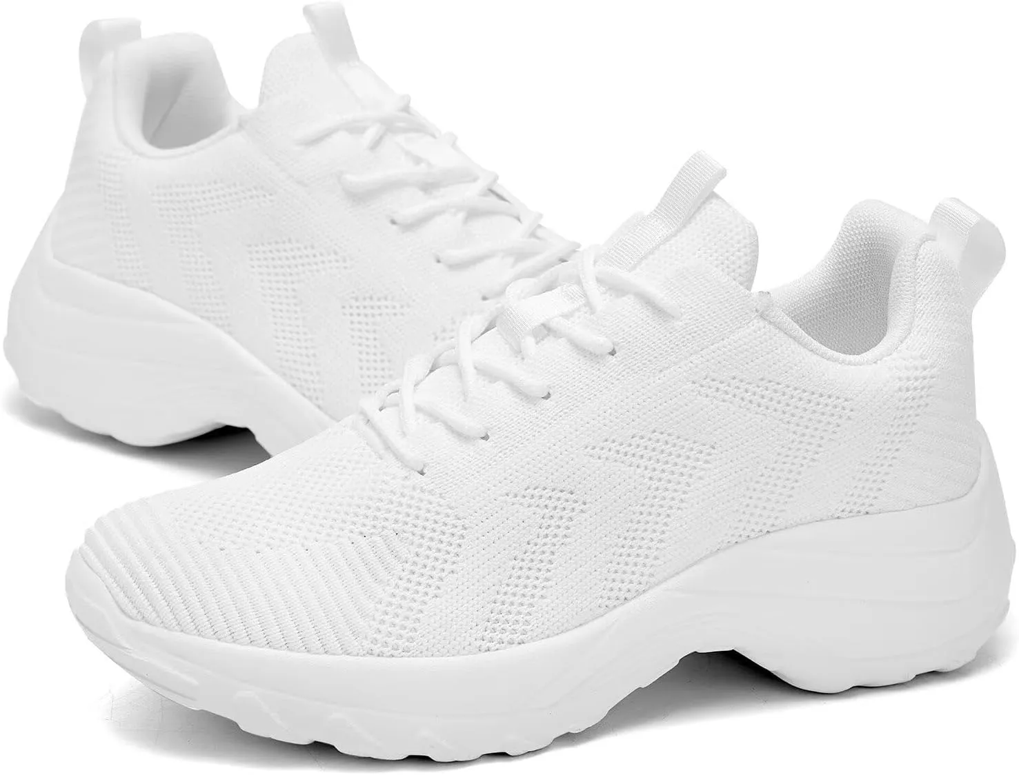 Womens Walking Shoes Arch Support Non Slip Work Lace up Sneakers Breathable Lightweight Comfort Wedge Platform