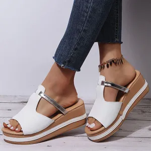 Yeknu Women Sandals Women Heels Sandals Slip On Wedges Shoes For Women Slippers Summer Sandalias Mujer Platform Sandals Shoes