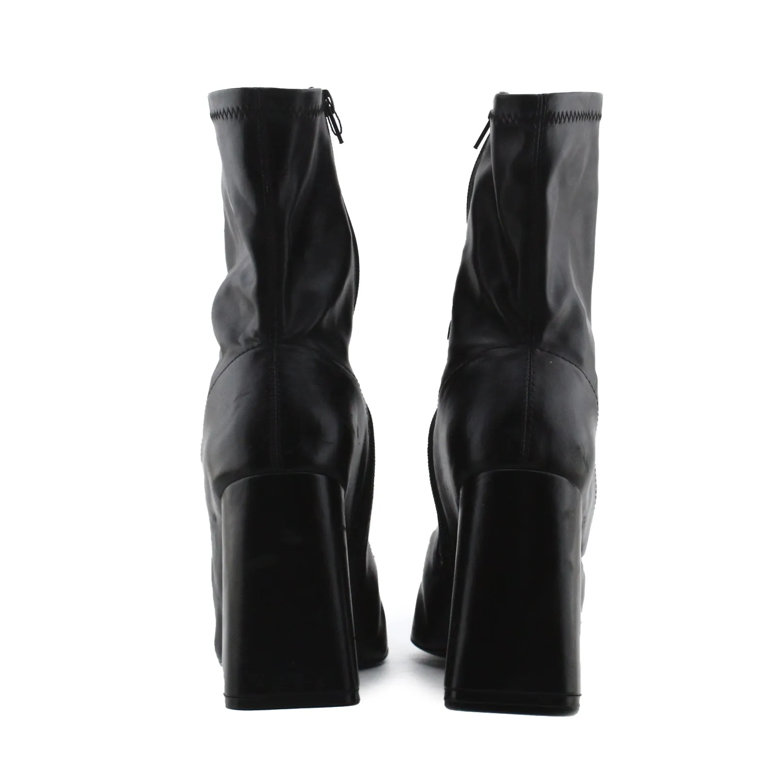 Zara Zipper Block Heel Ankle Boots | 100% Authentic Leather